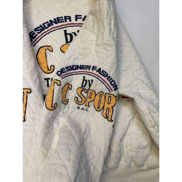 VINTAGE Designer Fashion By CC Sport Total World Sweatshirt Men Medium 80s 90s - Picture 6 of 10